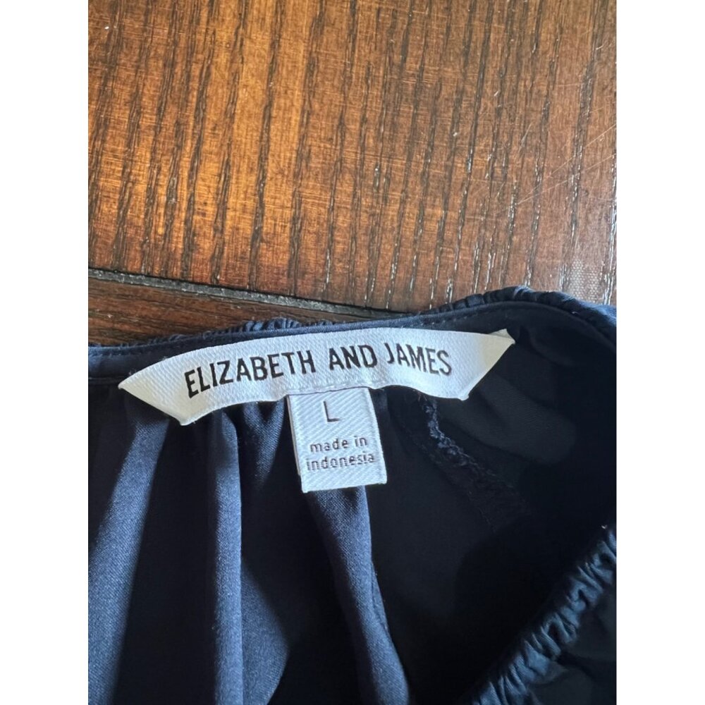 Elizabeth And James Embroidered Boho Dress Navy Blue Women's Large - Picture 7 of 10